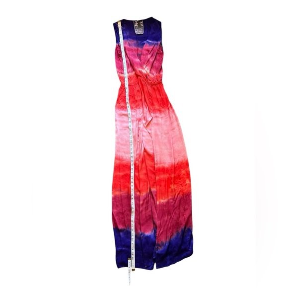 Young Fabulous & Broke Red Indigo Colorful Sleeveless V-neck Maxi Dress XS - Picture 12 of 12